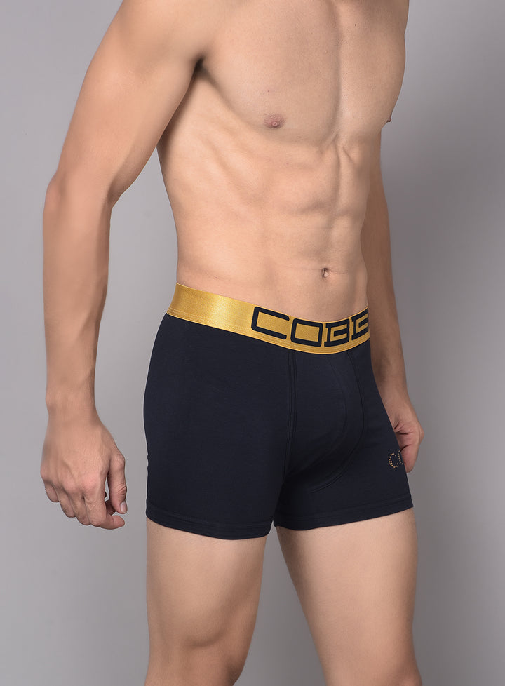 Cobb Mens Cotton Black and Navy Solid Premium Trunk (Pack of 2)