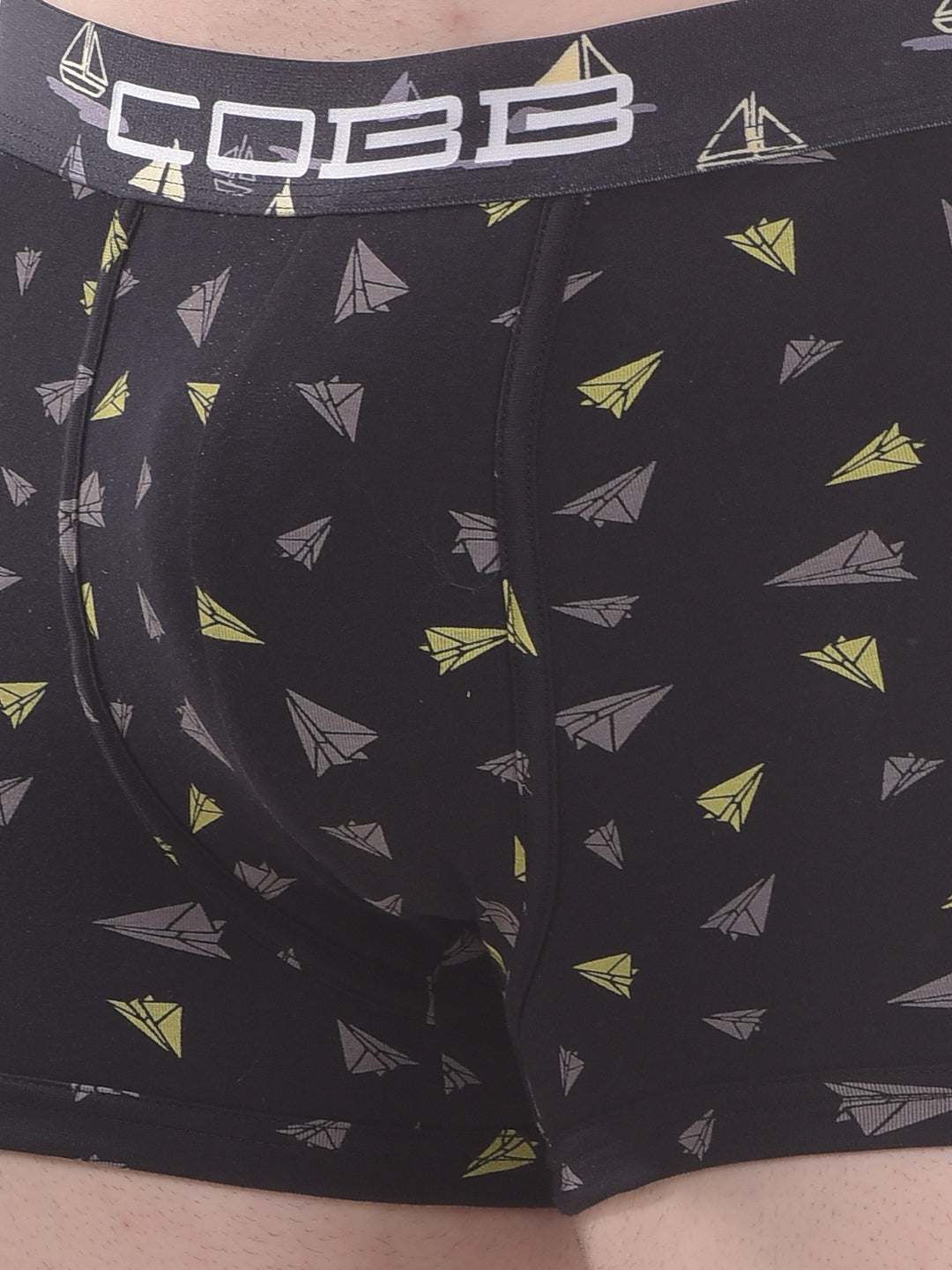 cobb men's black printed premium trunk
