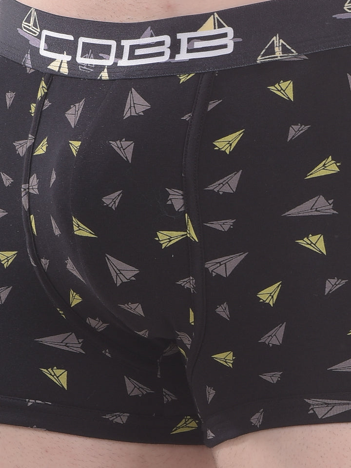 cobb men's black printed premium trunk