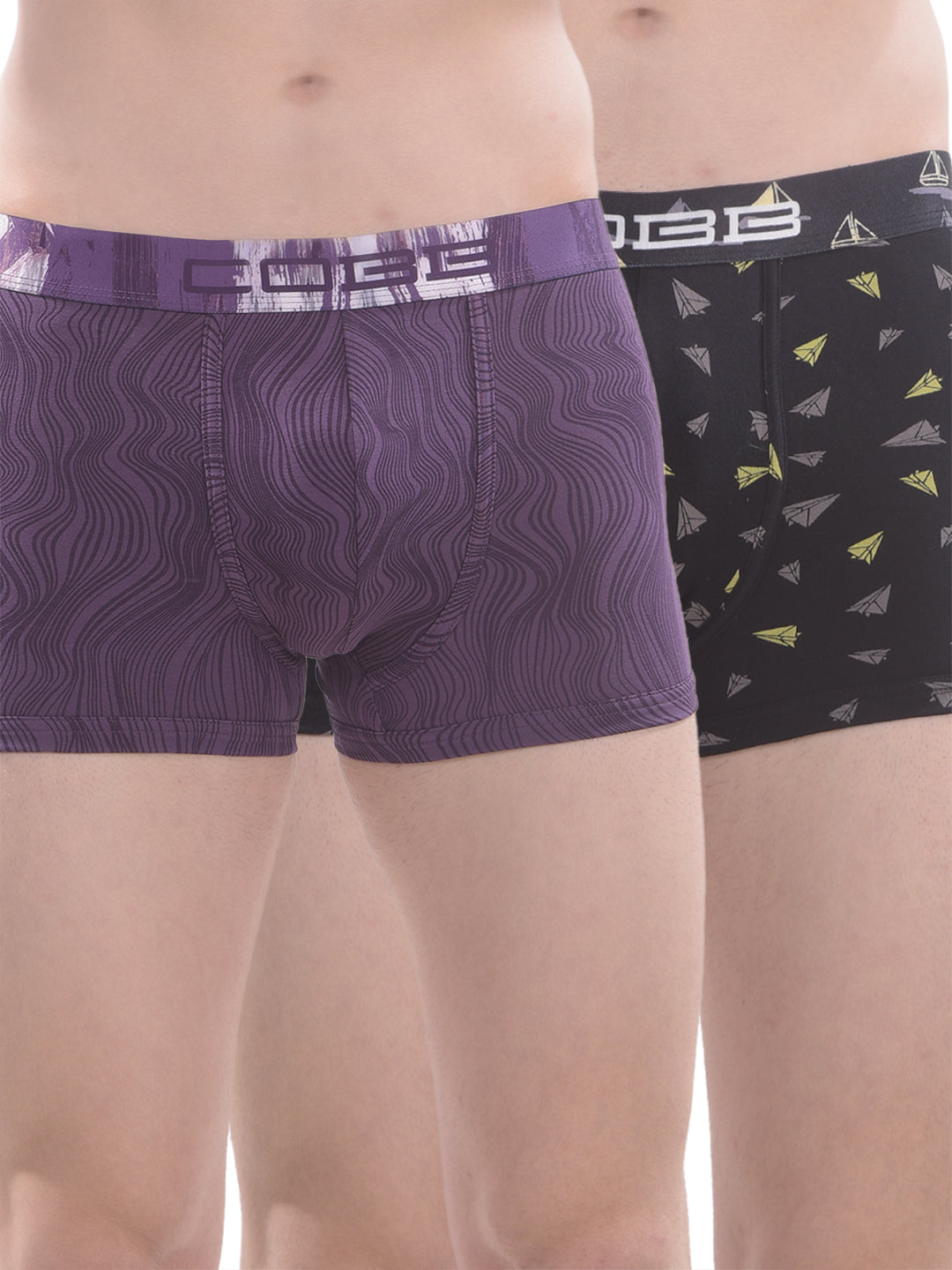 cobb men's pack of 2 printed burgundy & black premium trunks