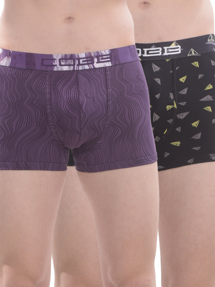 cobb men's pack of 2 printed burgundy & black premium trunks