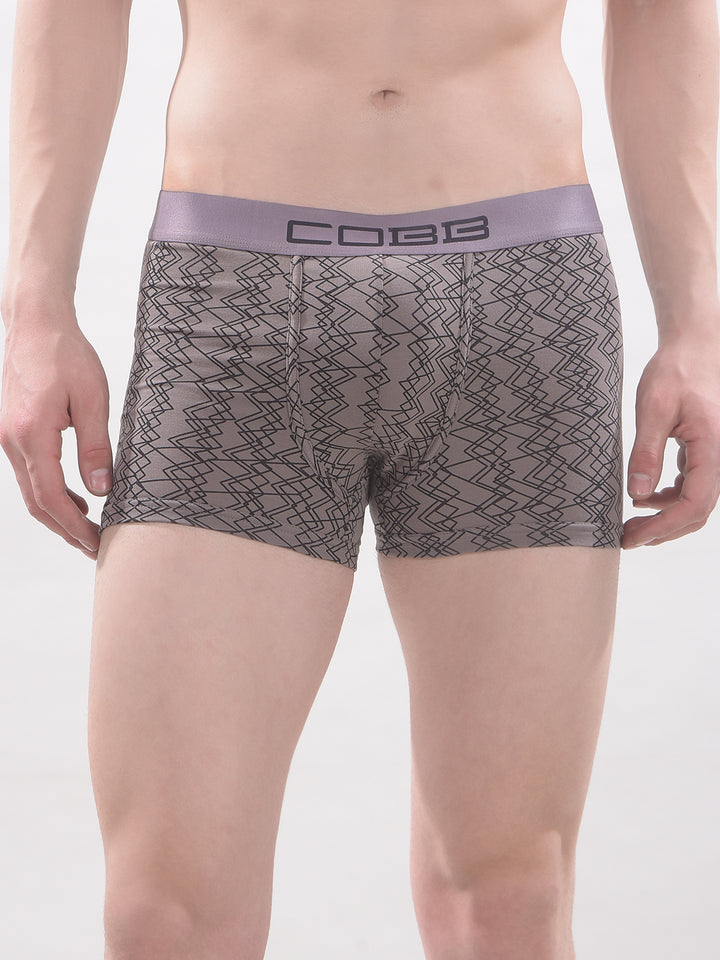 cobb men's pack of 2 printed light grey & grey premium trunks