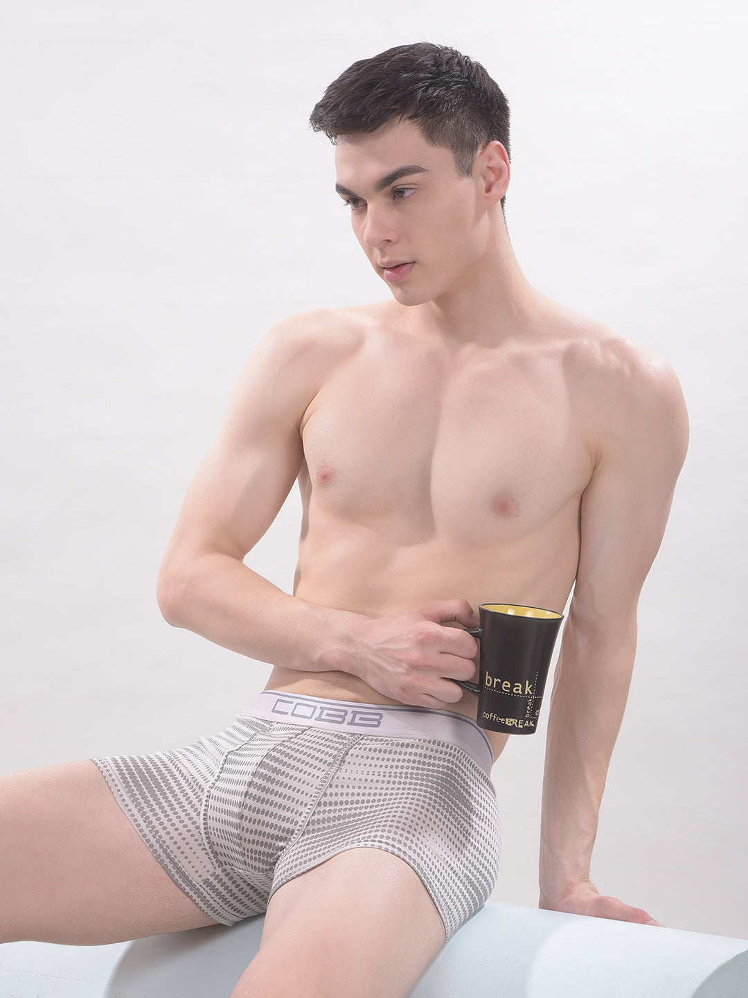 cobb men's grey printed premium trunk