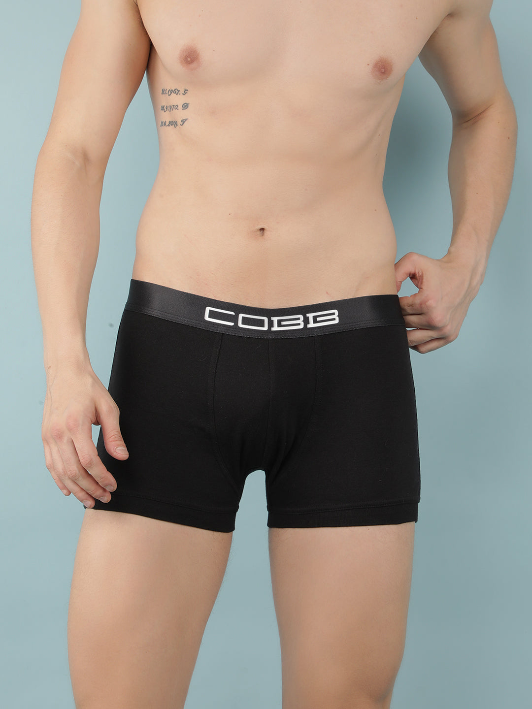 cobb mens cotton black solid premium trunk