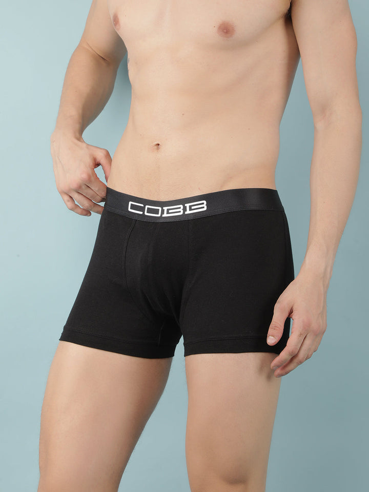 cobb mens cotton black solid premium trunk