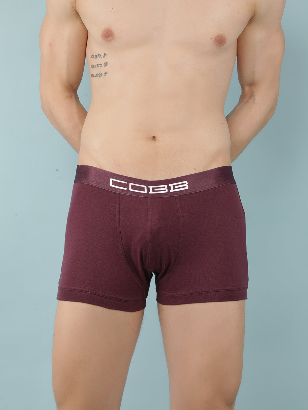 cobb mens cotton burgundy solid premium trunk