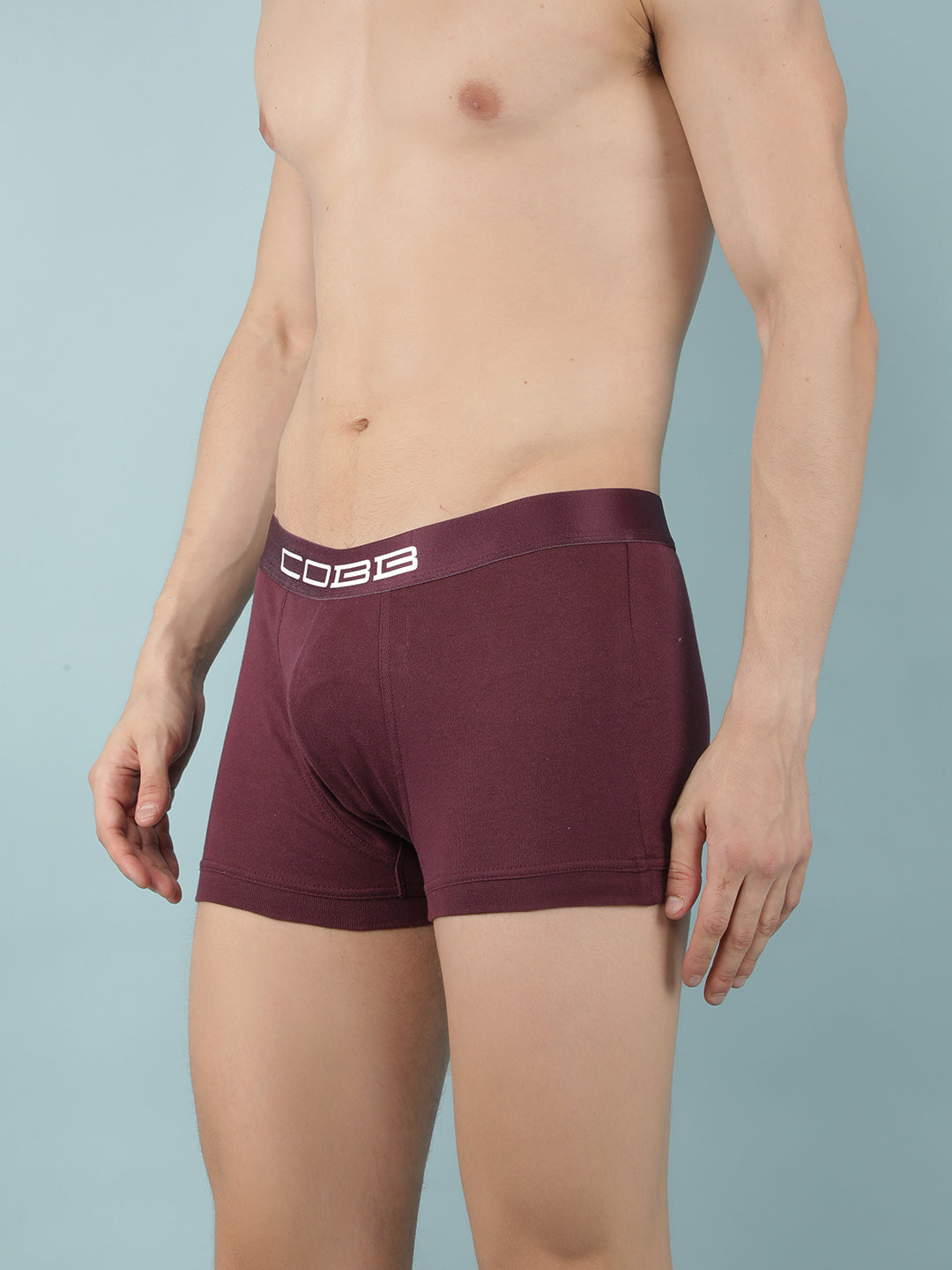 cobb mens cotton burgundy solid premium trunk