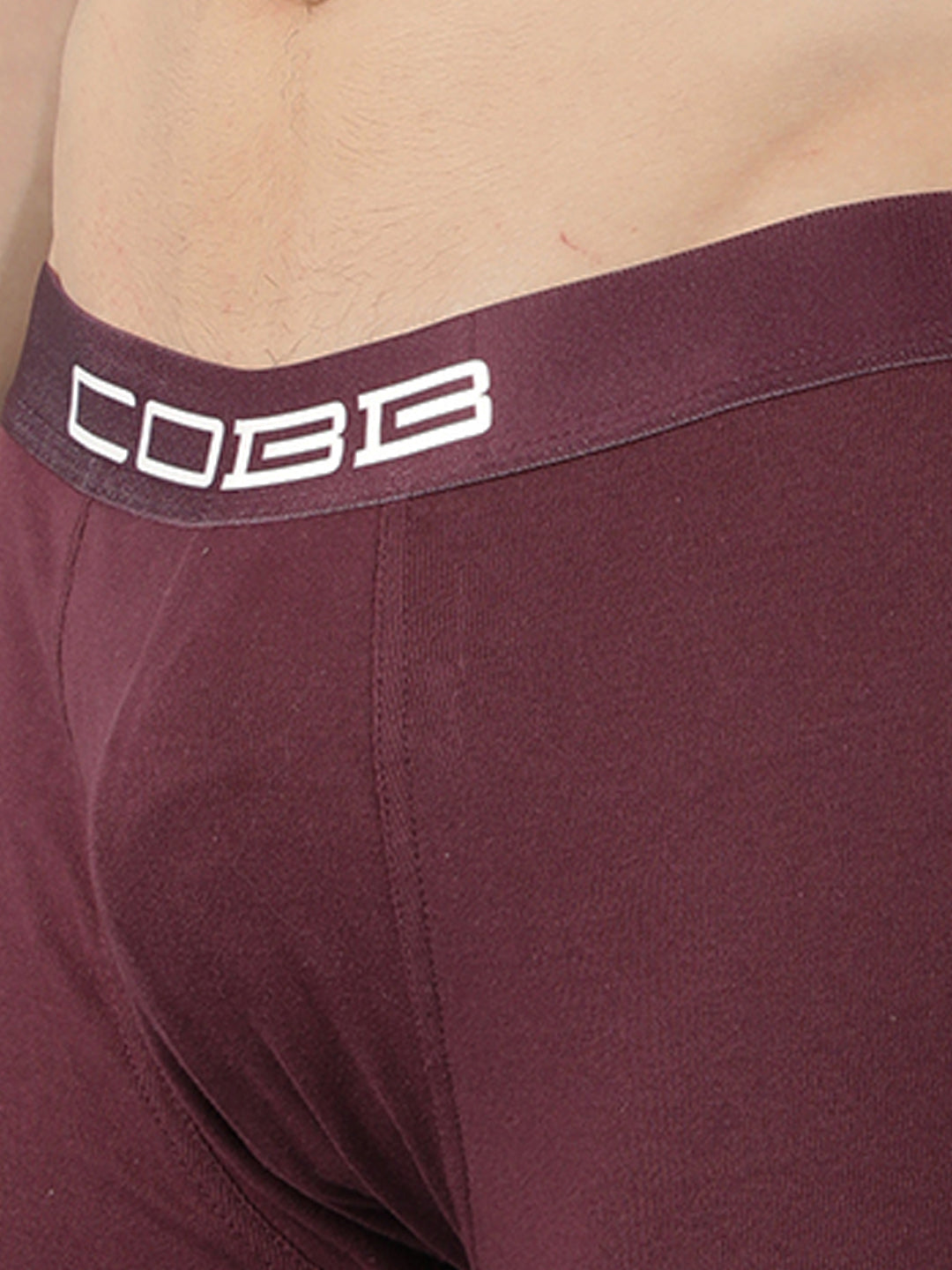 cobb mens cotton burgundy solid premium trunk