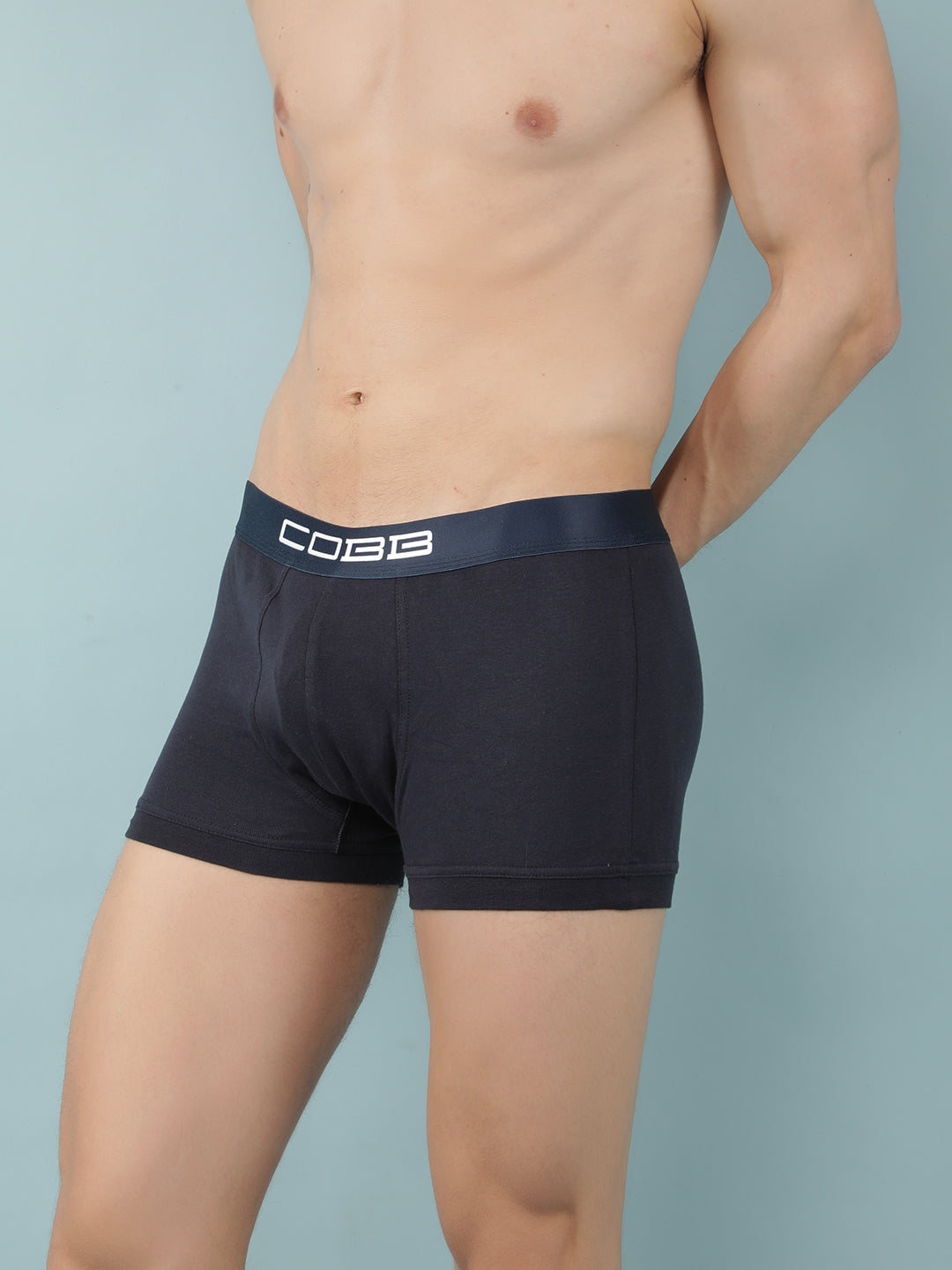 cobb mens cotton navy blue solid premium trunk