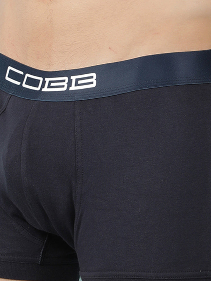 cobb mens cotton navy blue solid premium trunk