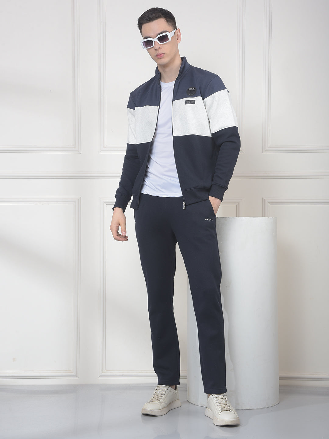 cobb navy color-block winter tracksuit