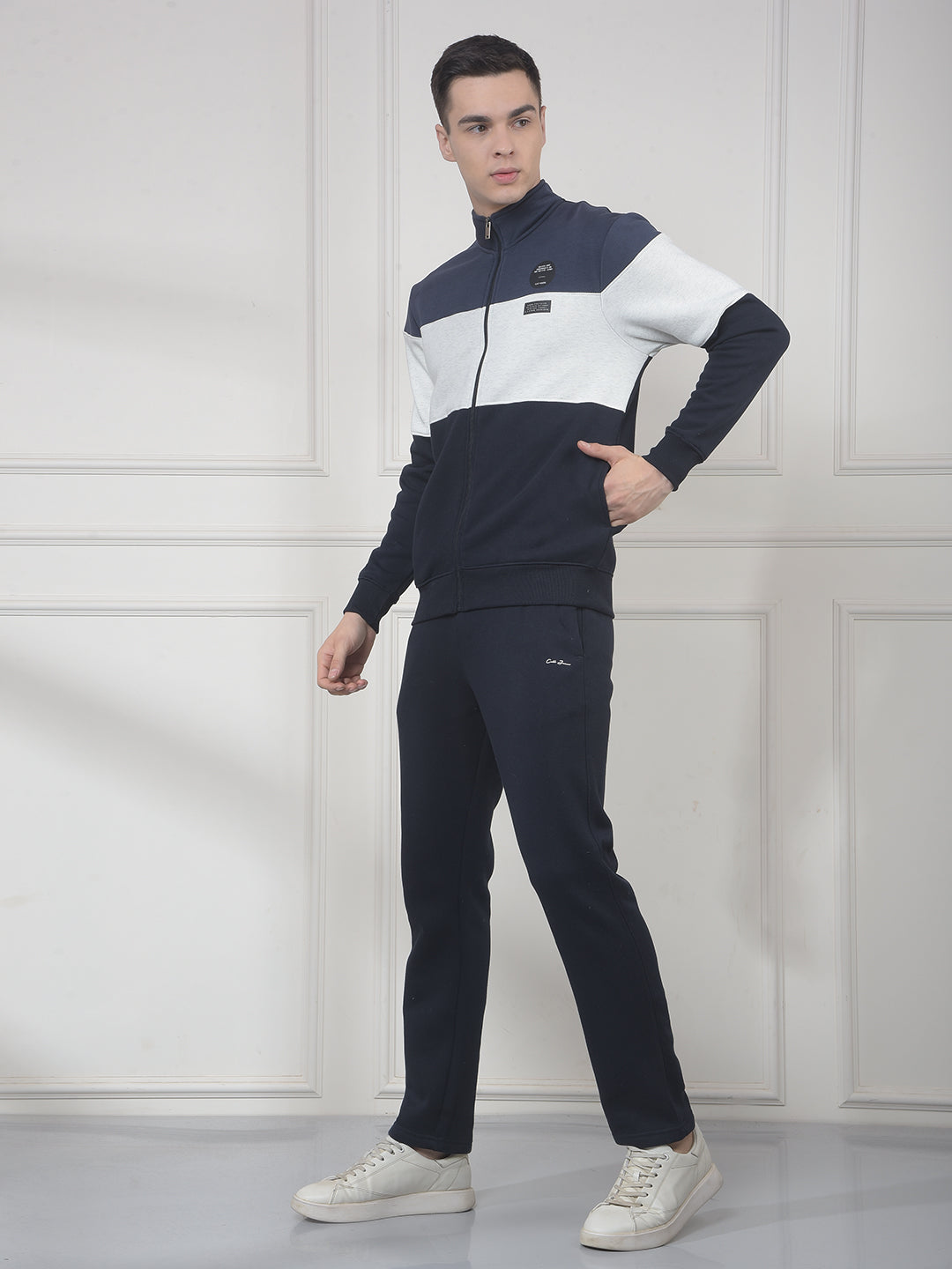 cobb navy color-block winter tracksuit