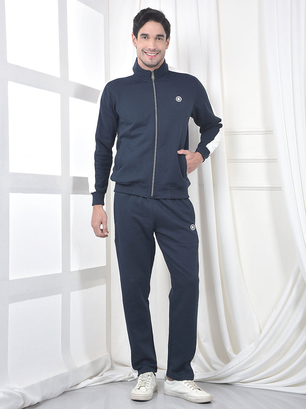 cobb teal blue color-block winter tracksuit