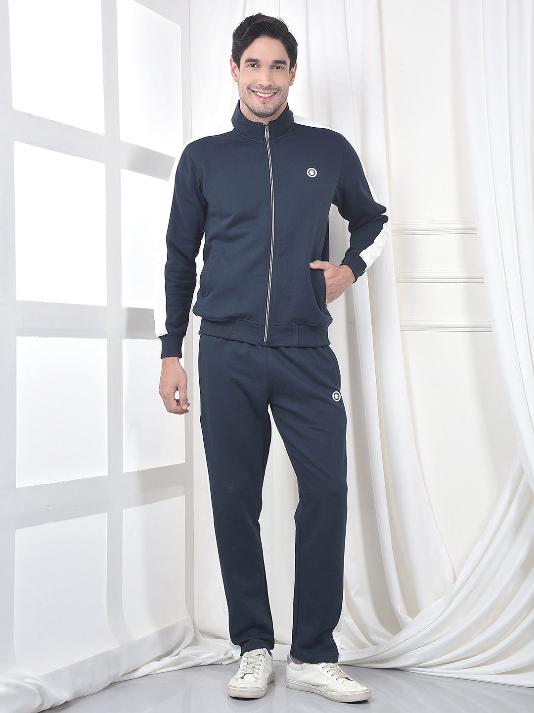 cobb teal blue color-block winter tracksuit