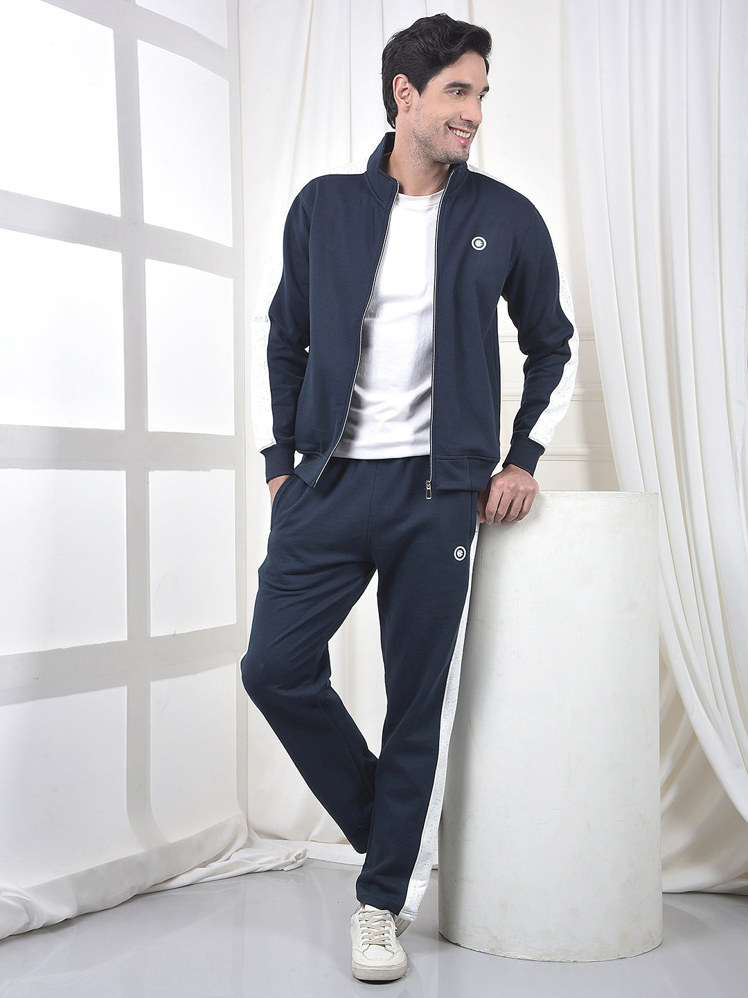 cobb teal blue color-block winter tracksuit