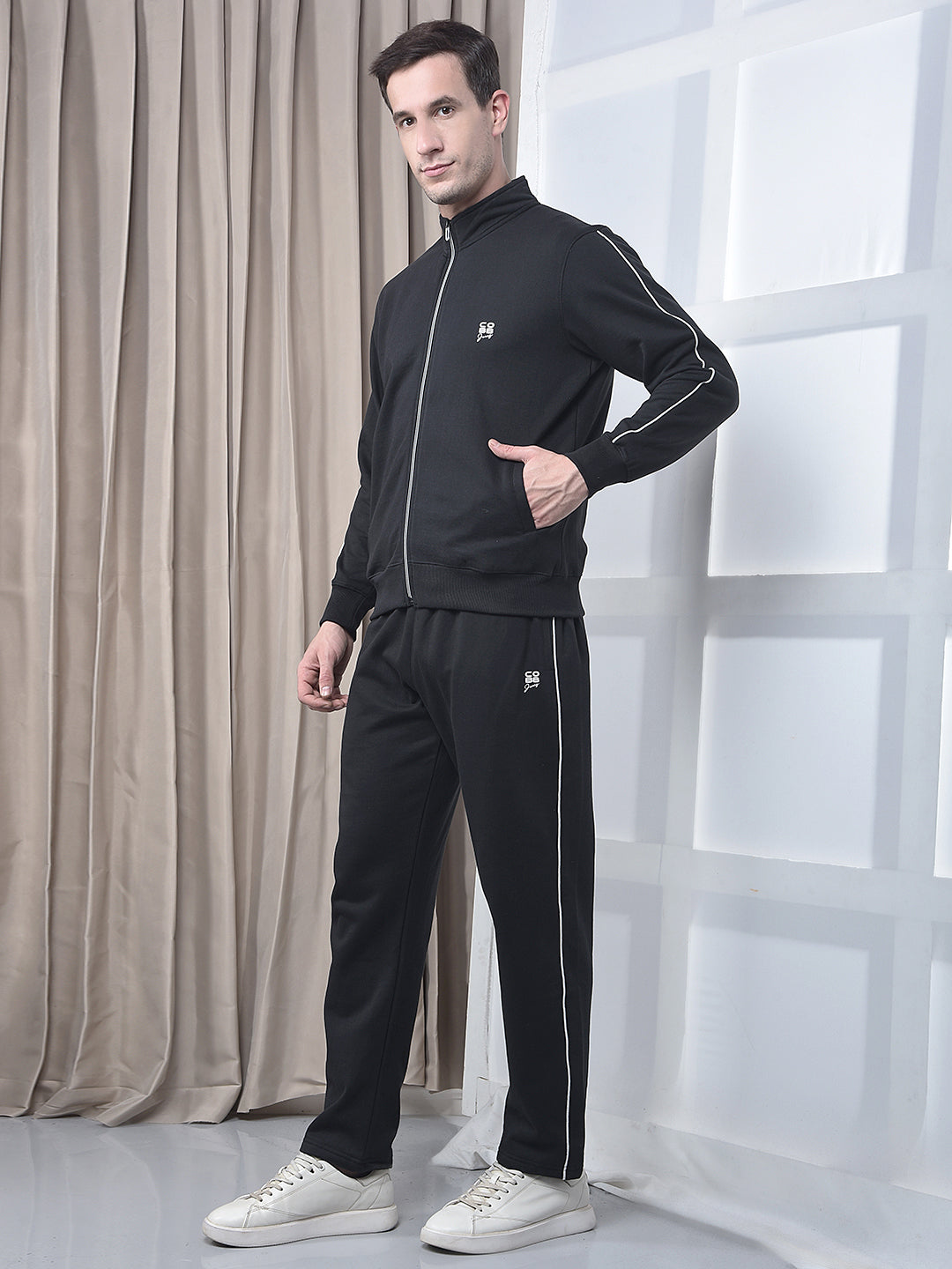 cobb black striped winter tracksuit