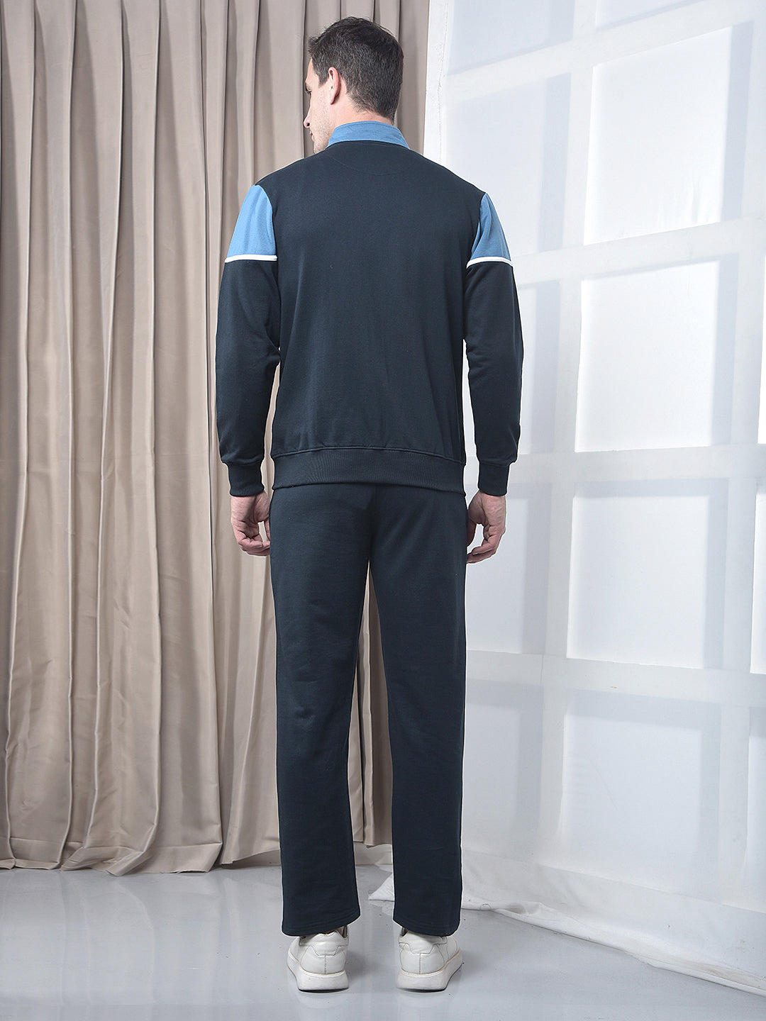 cobb navy blue color-block winter tracksuit