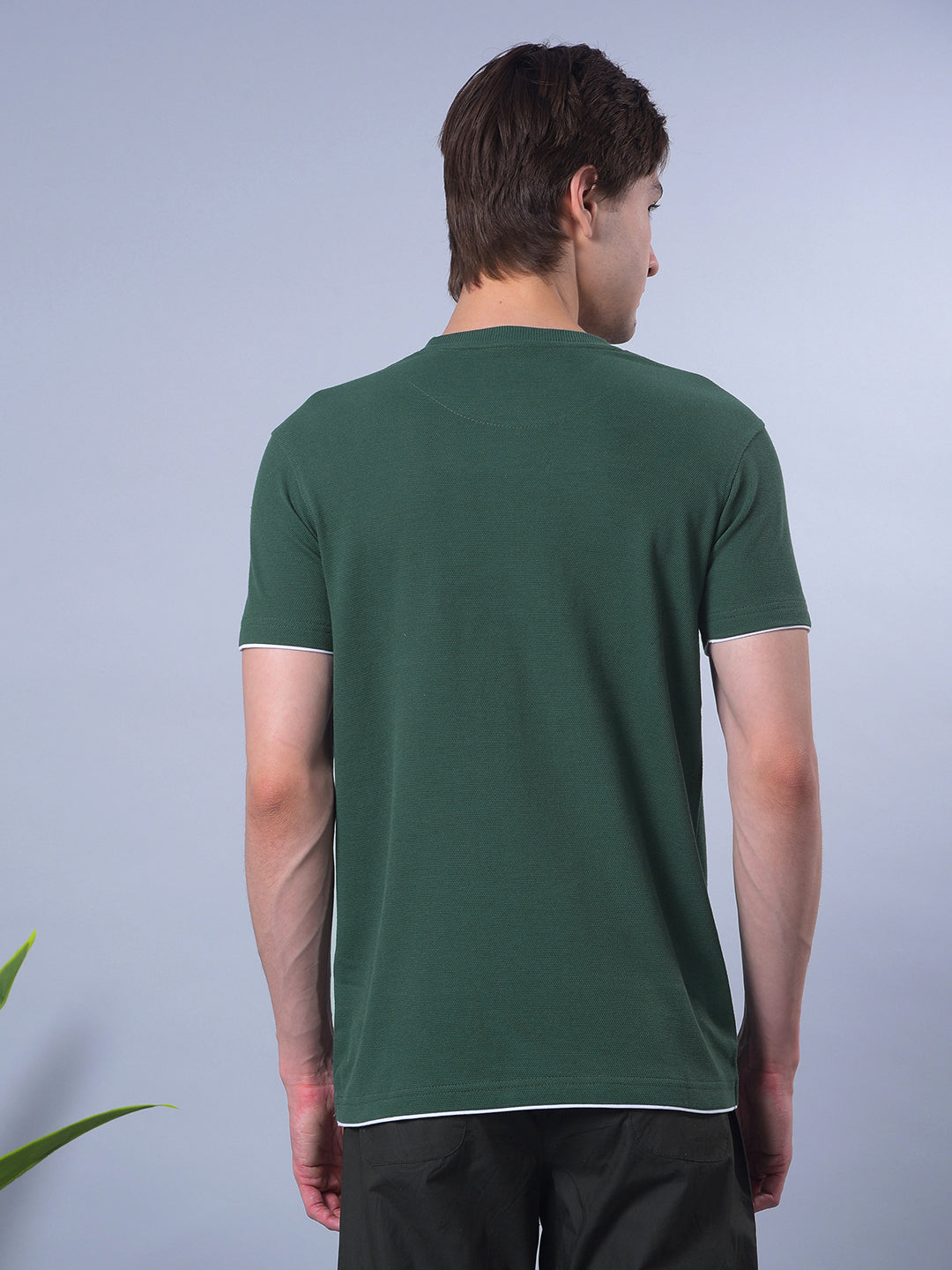 cobb green printed round neck t-shirt