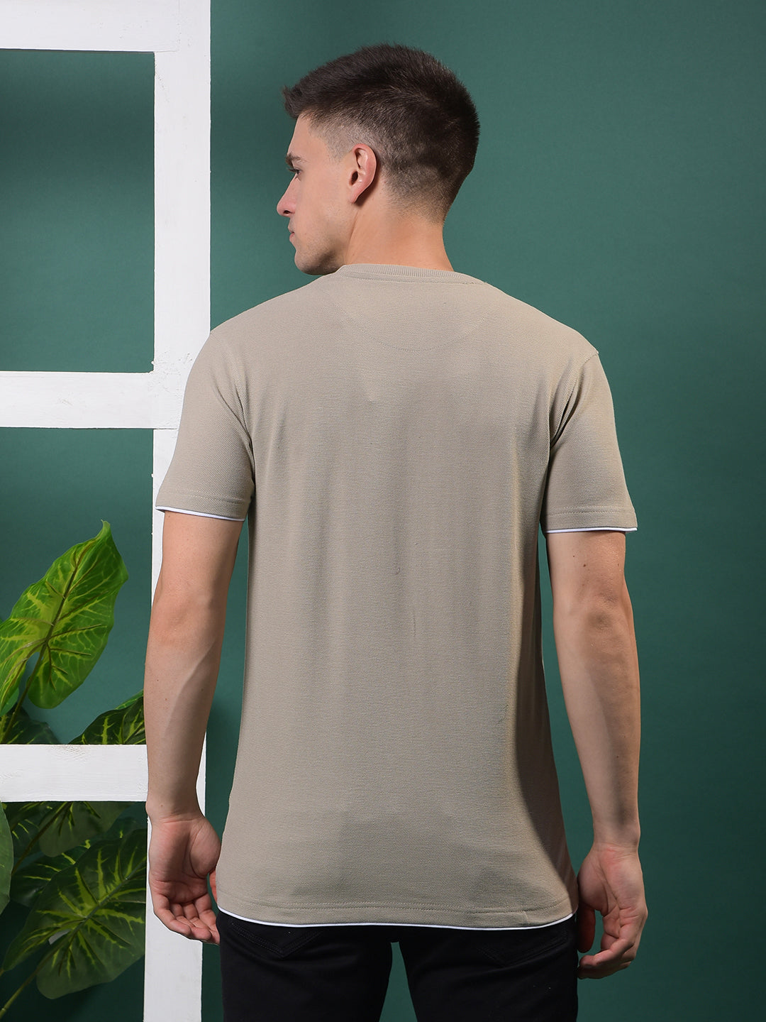 cobb beige printed round neck t-shirt