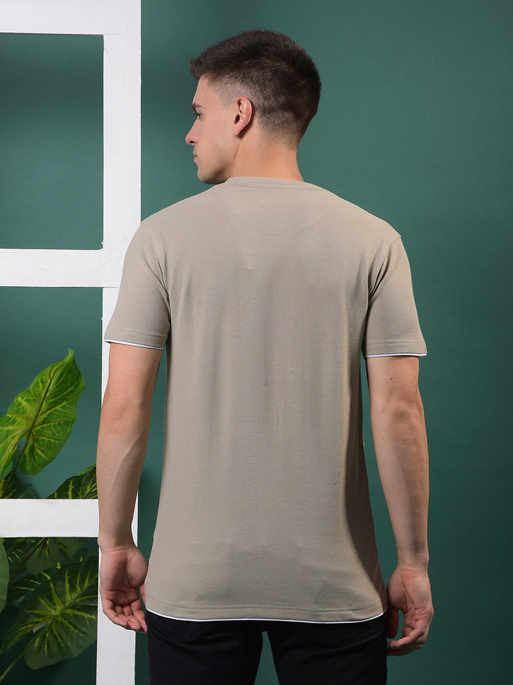 cobb beige printed round neck t-shirt