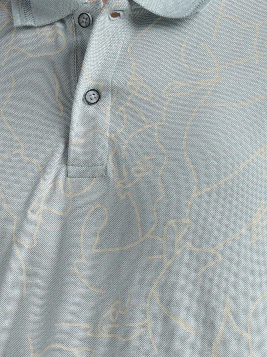 cobb dusty mint printed polo neck t-shirt