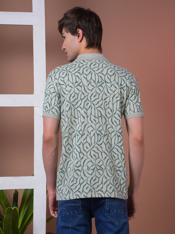 cobb mehandi printed polo neck t-shirt