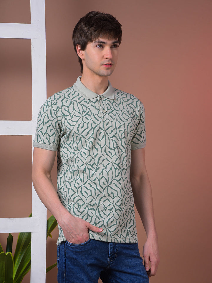 COBB MEHANDI PRINTED POLO NECK T-SHIRT