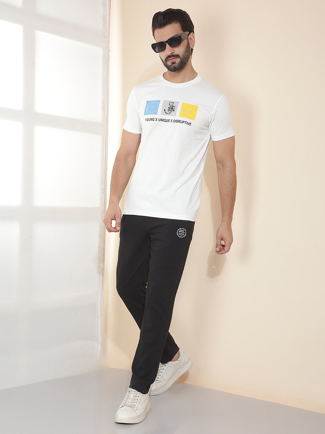 COBB OFF WHITE PRINTED ROUND NECK T-SHIRT