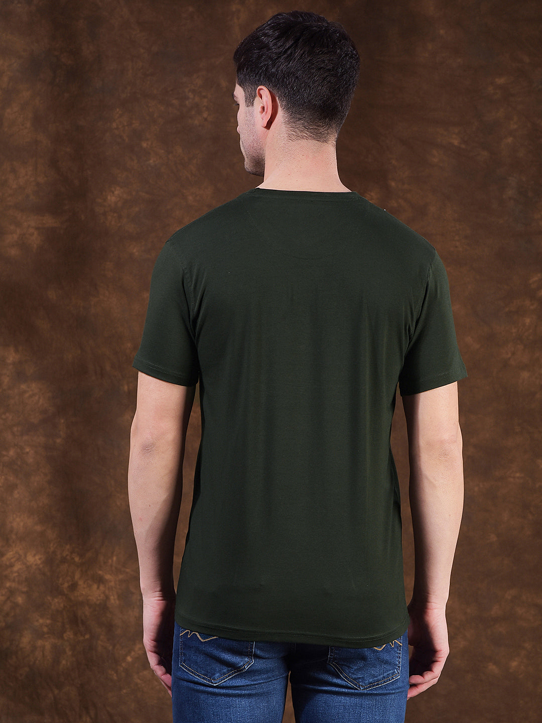 cobb bottle green printed round neck t-shirt