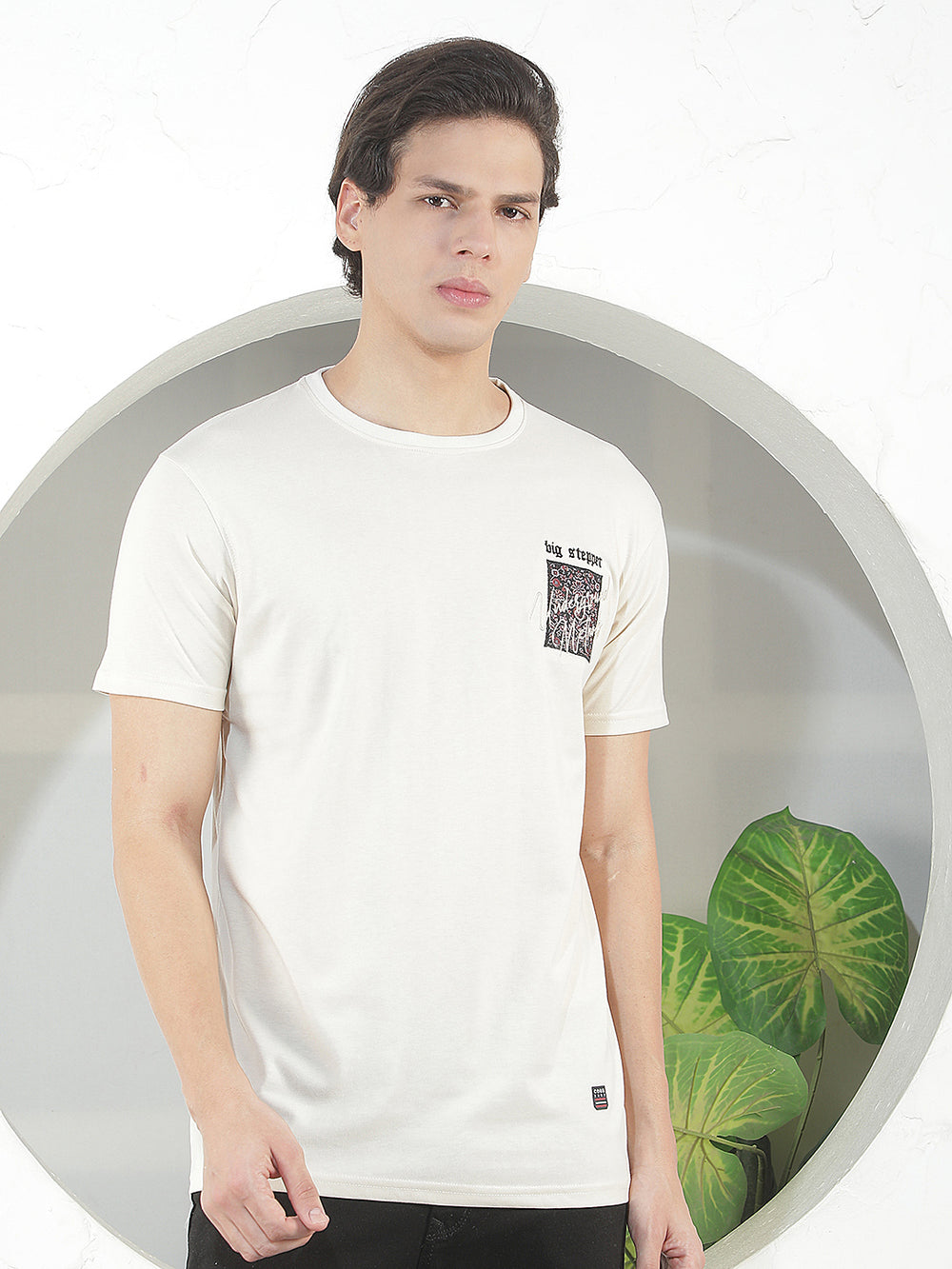 off white self-design round tees