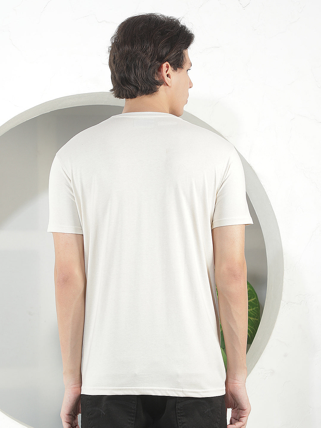 off white self-design round tees
