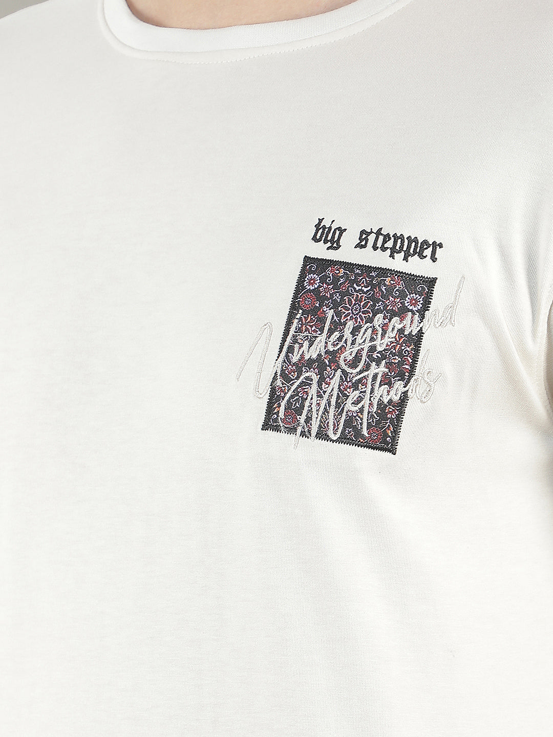 off white self-design round tees