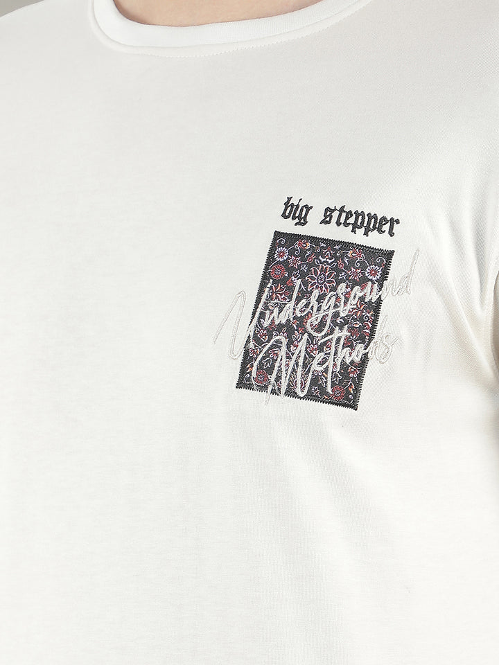 off white self-design round tees