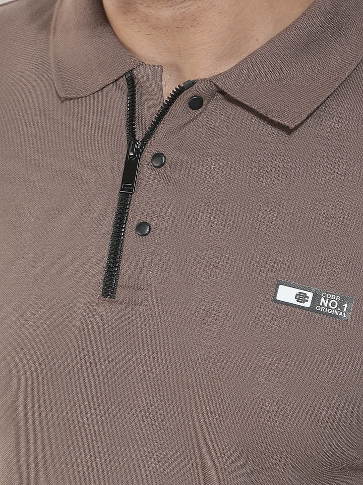 COBB BROWN SOLID POLO NECK T-SHIRT