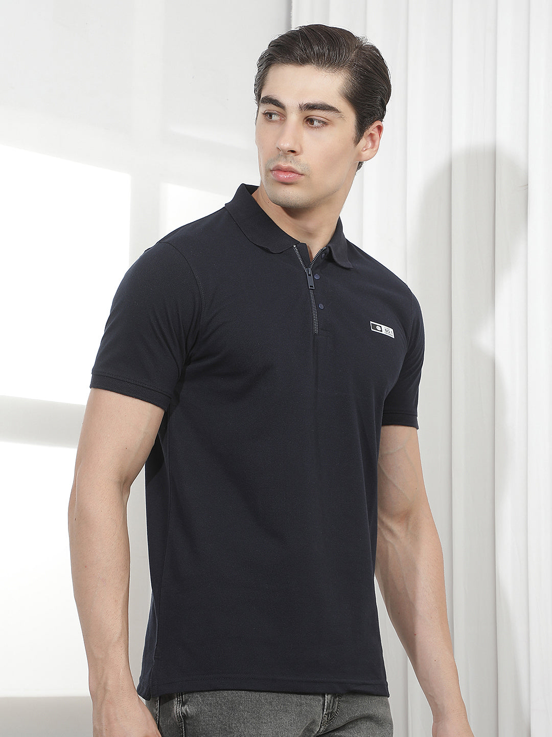 NAVY BLUE SOLID POLO T-SHIRT