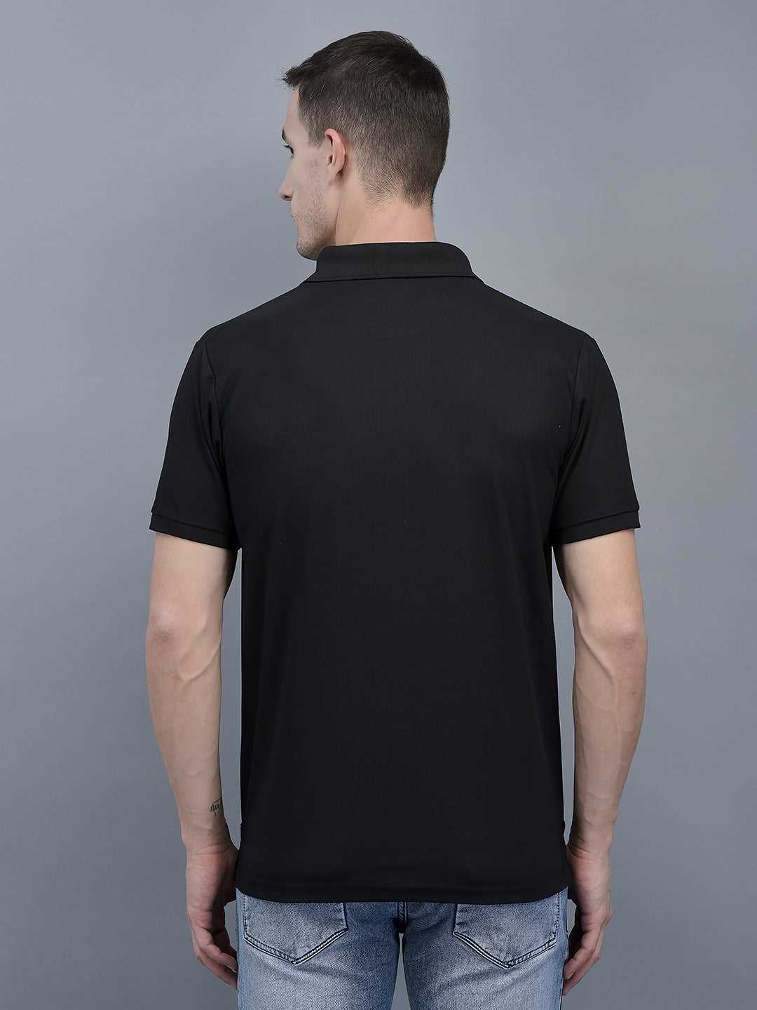 Plain black hotsell polo shirt back