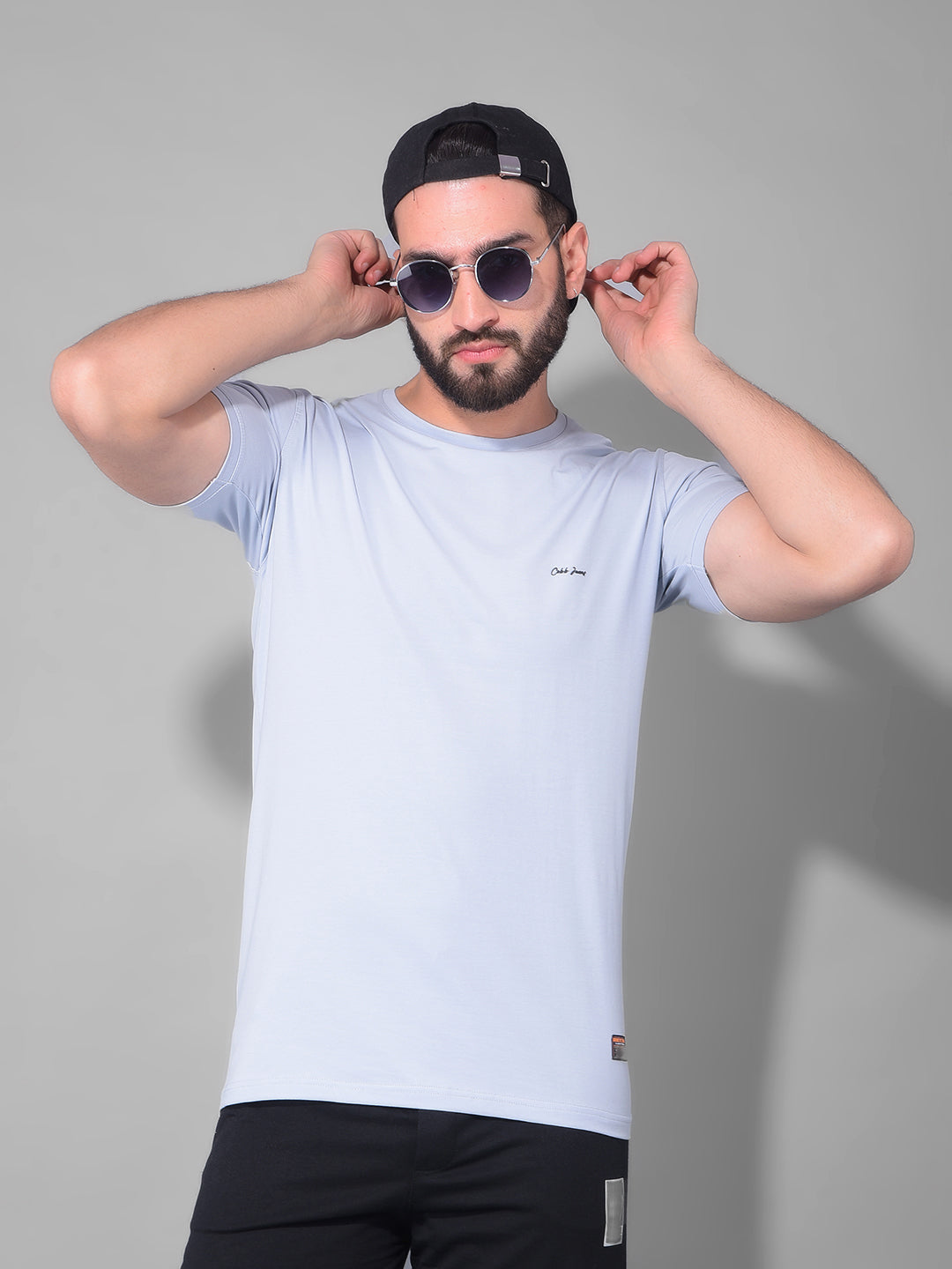 COBB SOLID PERIWINKLE ROUND NECK T-SHIRT