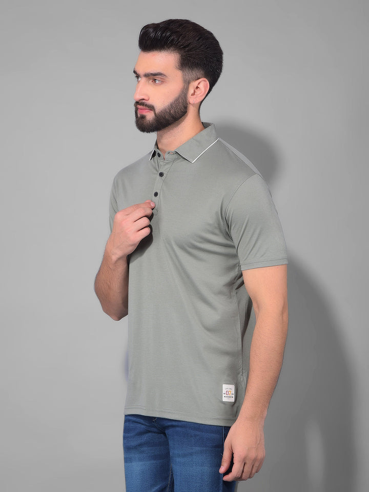 cobb solid hunter green polo neck t-shirt