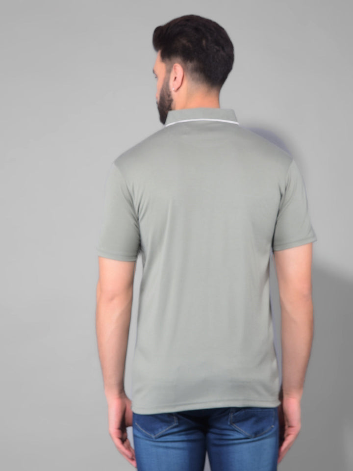 cobb solid hunter green polo neck t-shirt