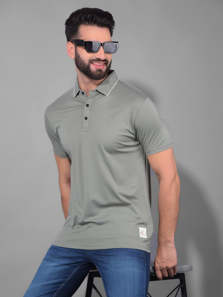 COBB SOLID HUNTER GREEN POLO NECK T-SHIRT