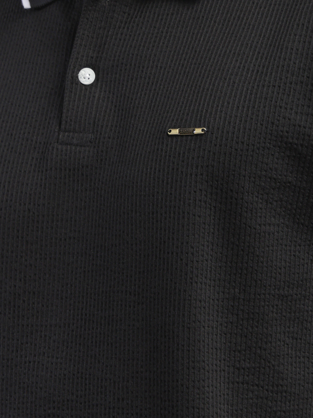 cobb black striped polo neck t-shirt