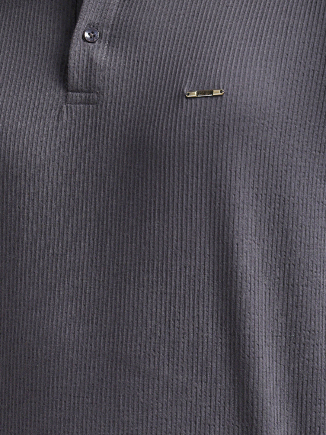 cobb dark grey striped polo neck t-shirt