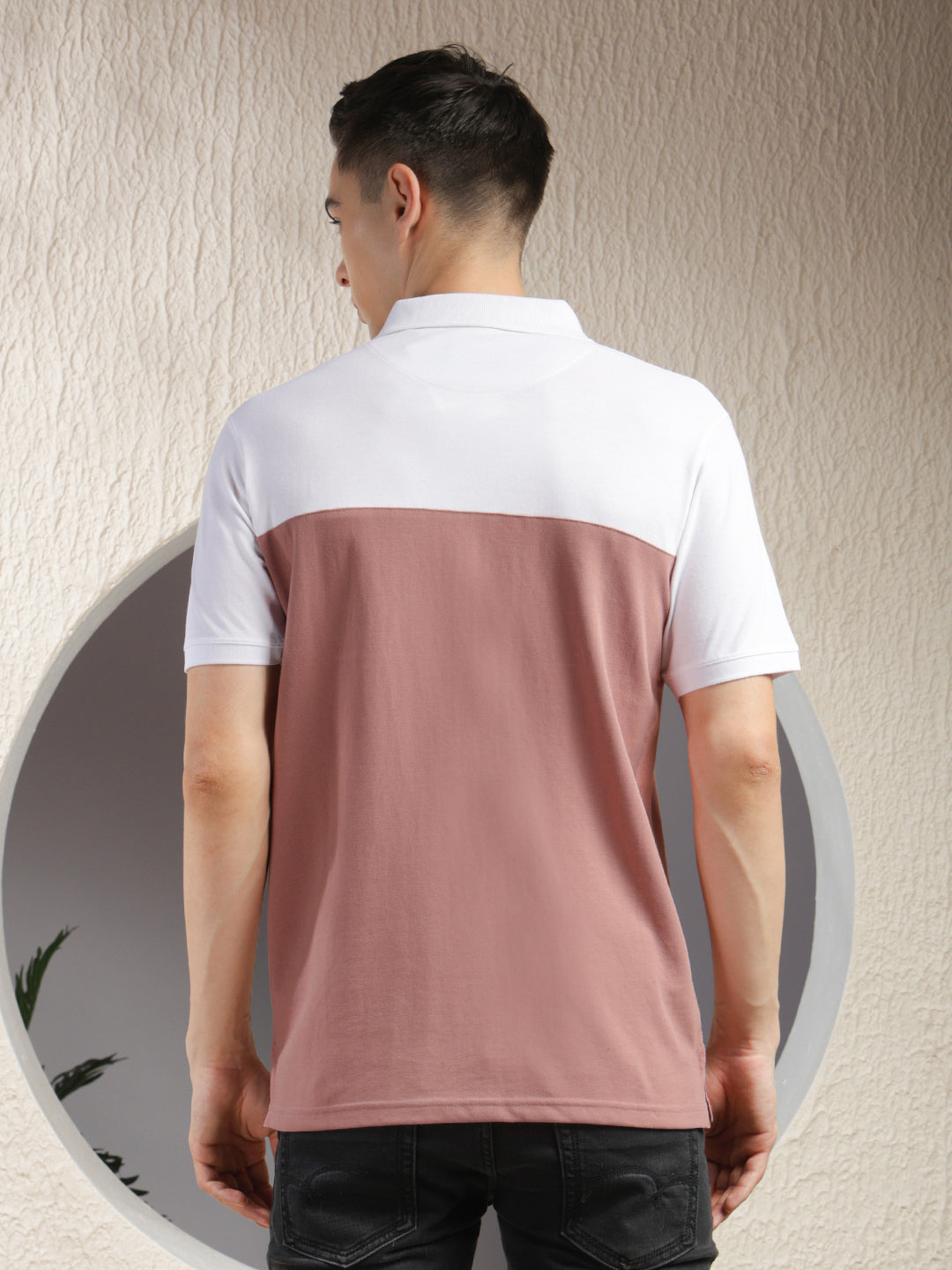 cobb blush color-block polo neck t-shirt
