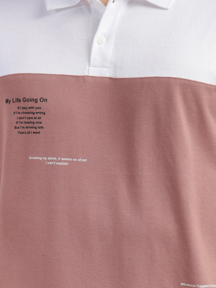 cobb blush color-block polo neck t-shirt