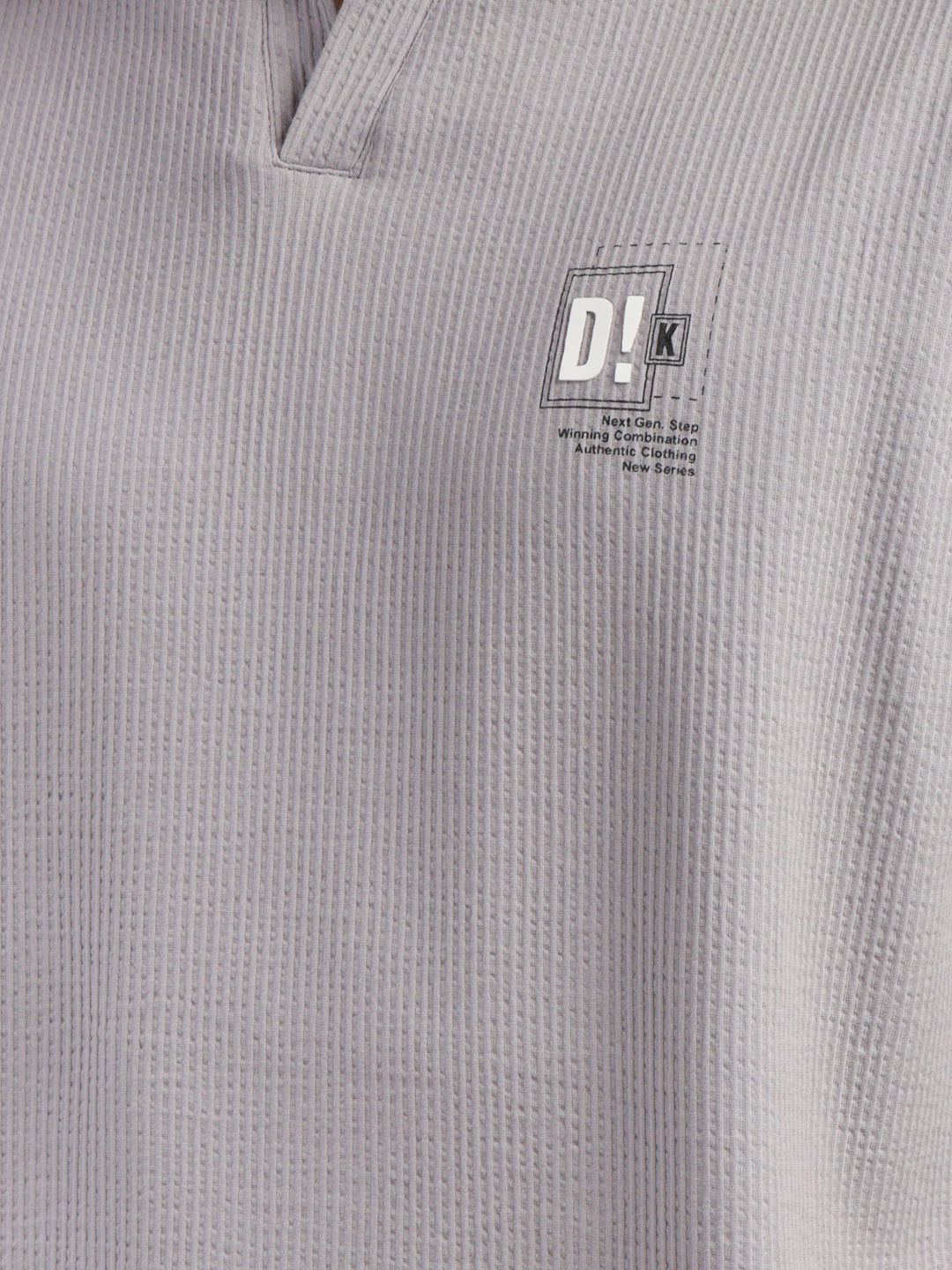 cobb cool grey striped polo neck t-shirt