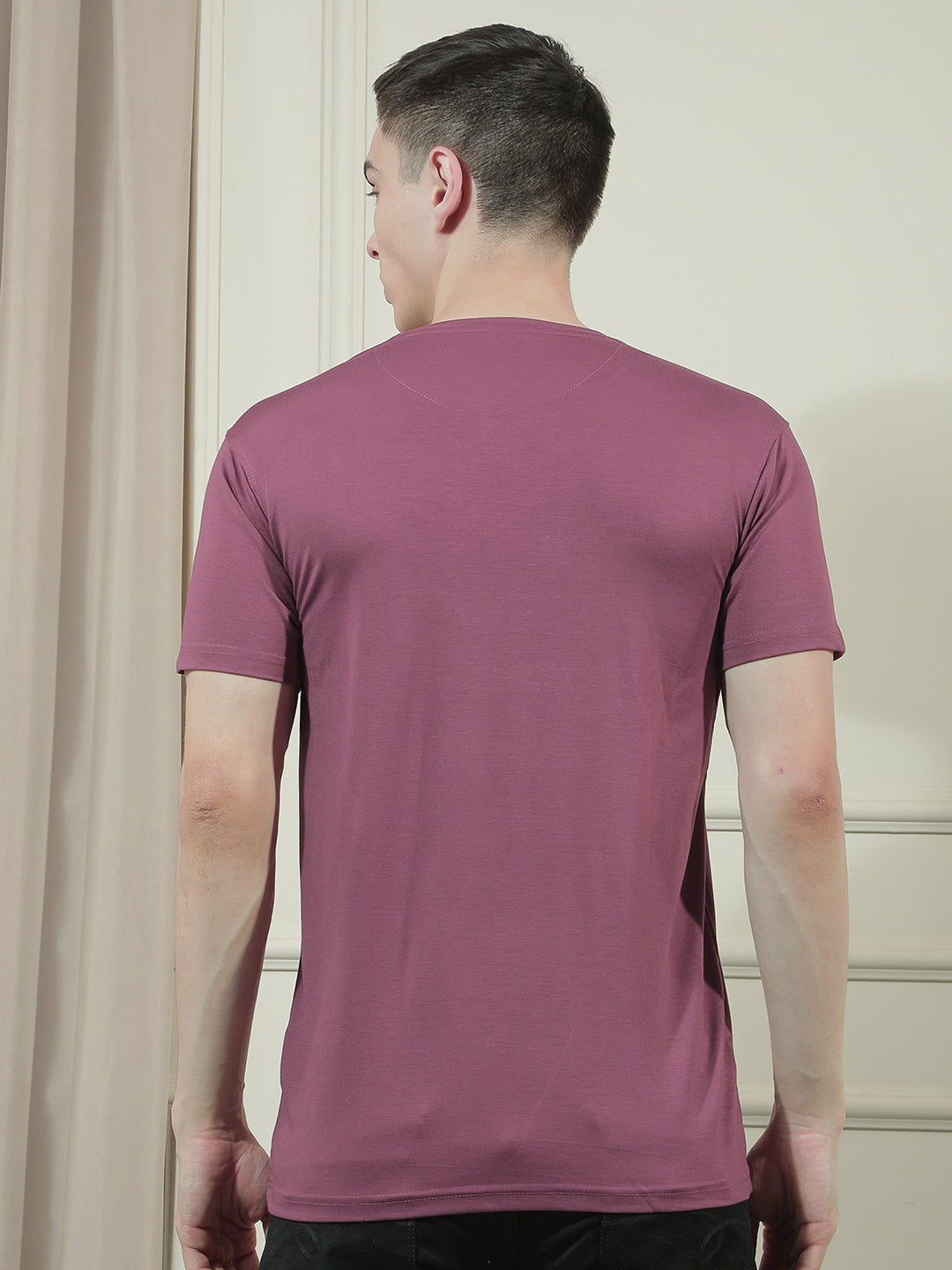 cobb purple printed round neck t-shirt