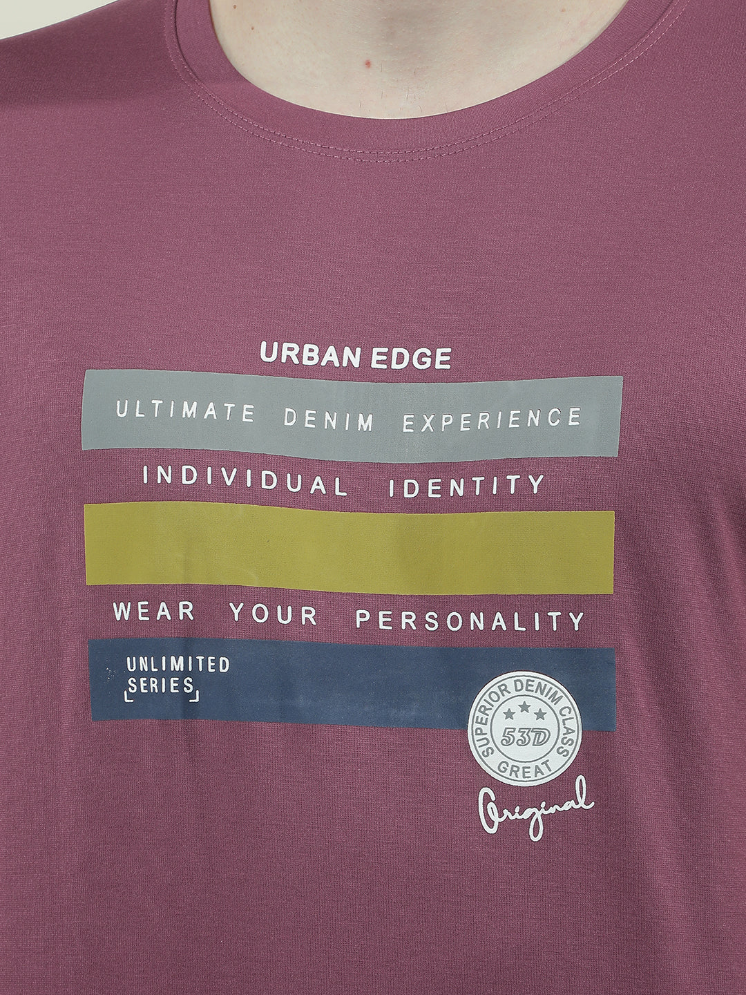 COBB PURPLE PRINTED ROUND NECK T-SHIRT