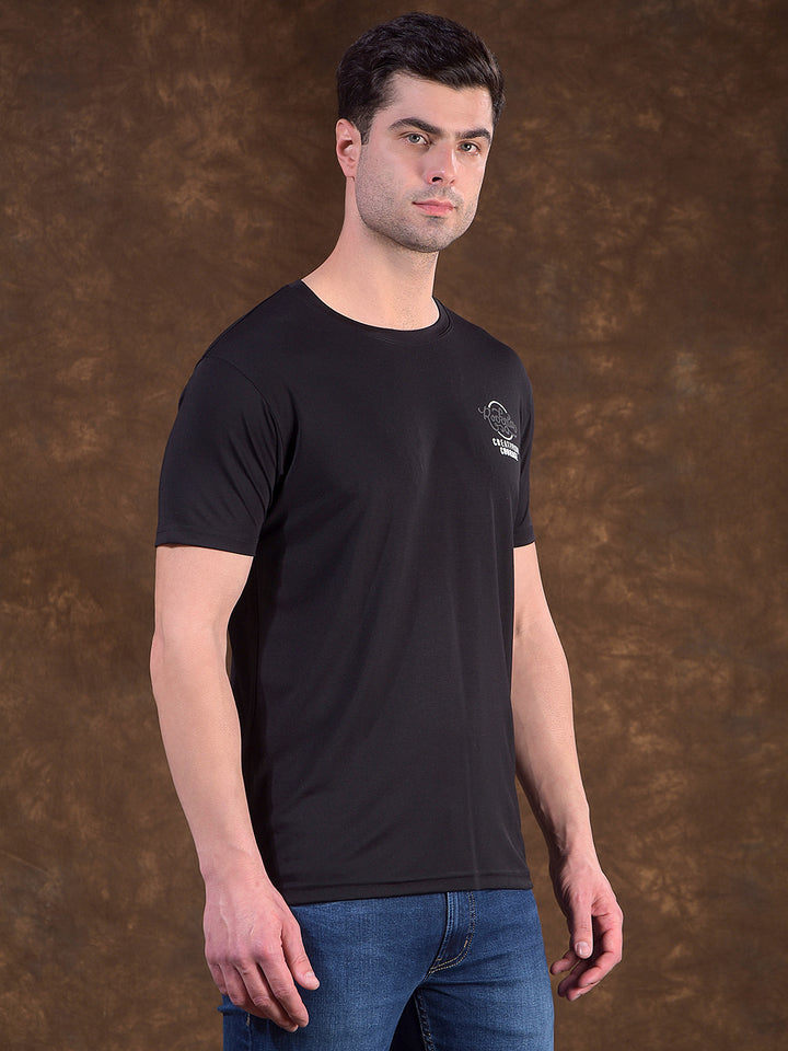 cobb black printed round neck t-shirt