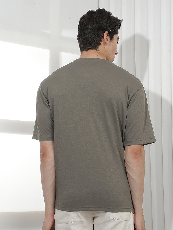 olive oversized printed round tees