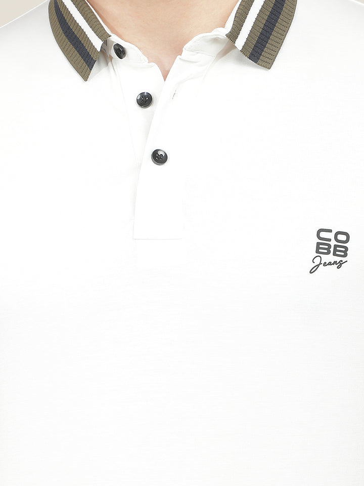 white solid polo t-shirt